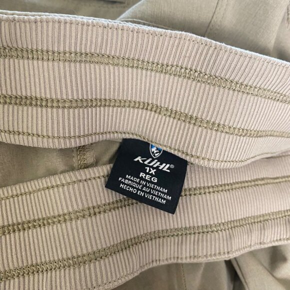 Kuhl Freeflex Move Pants Drawstring UPF Hiking Straight Leg Beige Khaki Grey 1X - Picture 6 of 7